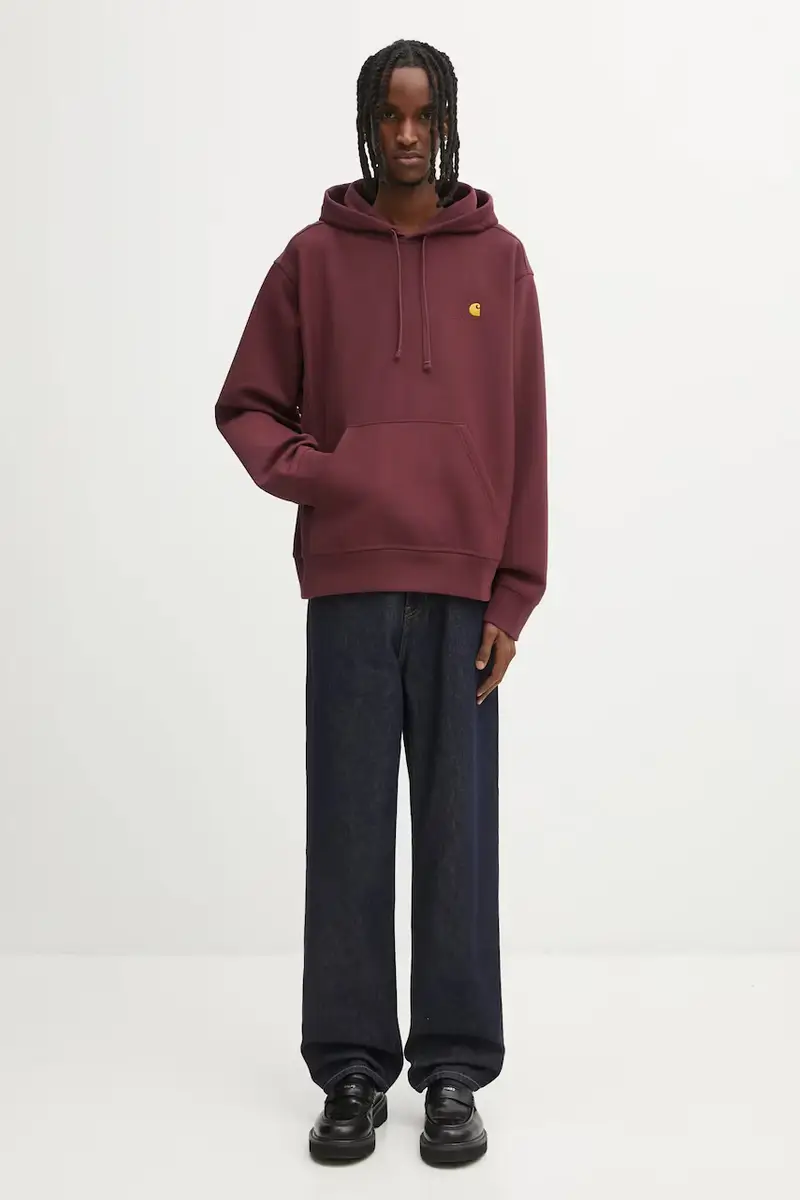 felpa Hooded American Script Sweat uomo colore granata con cappuccio I028279.33KXX miniatura 5