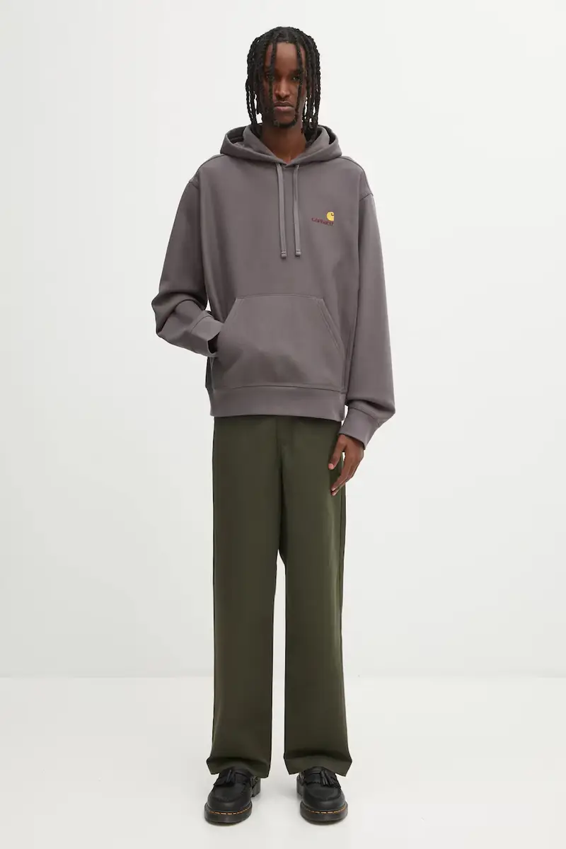 felpa Hooded American Script Sweat uomo colore grigio con cappuccio I028279.33CXX miniatura 5