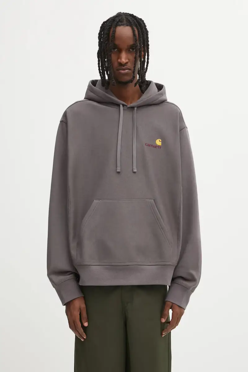 felpa Hooded American Script Sweat uomo colore grigio con cappuccio I028279.33CXX