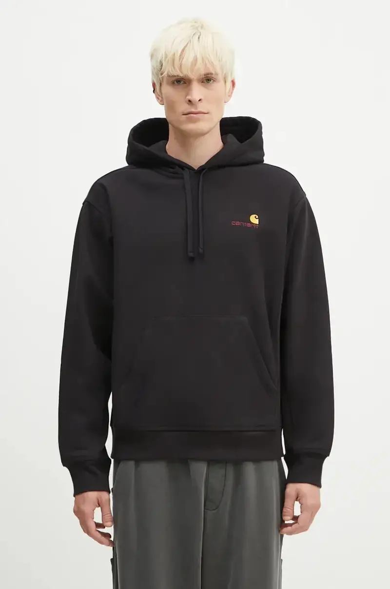felpa Hooded American Script Sweatshirt uomo Nero