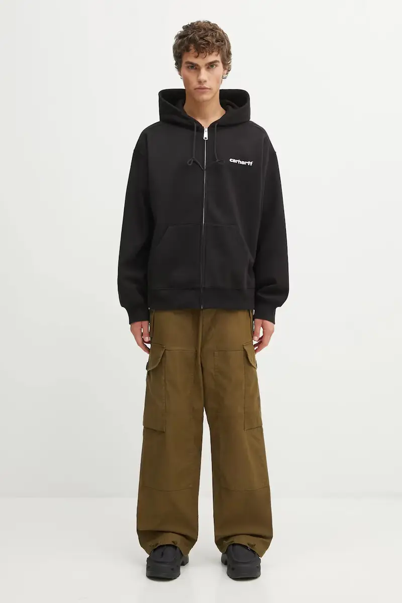 felpa Hooded Archive Lines Jacket uomo colore nero con cappuccio I036013.89XX miniatura 5