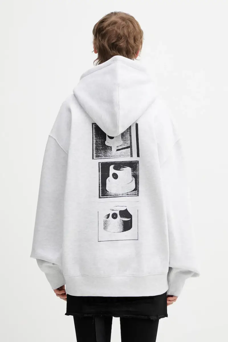 felpa Hooded Caps Sweat colore grigio con cappuccio I036066.482XX miniatura 2