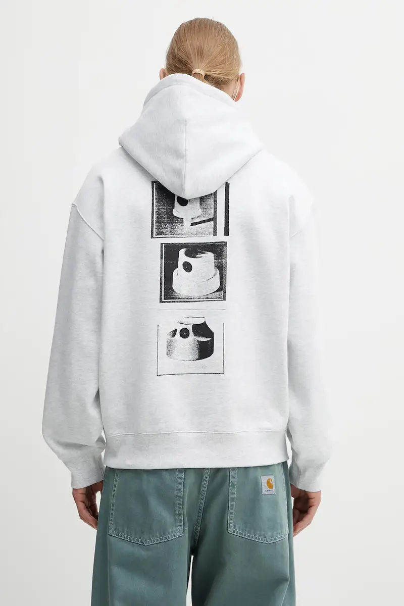 felpa Hooded Caps Sweat colore grigio con cappuccio I036066.482XX miniatura 3