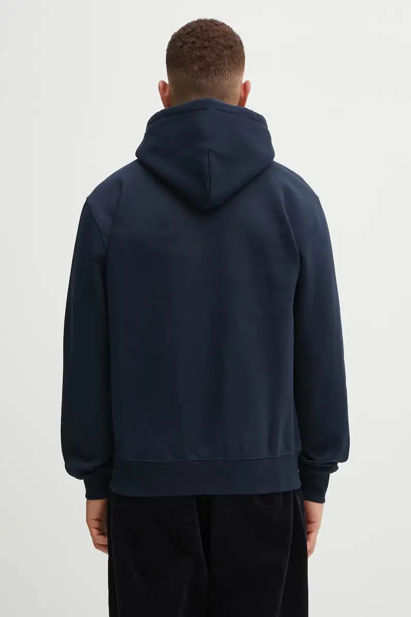 felpa Hooded Carhartt uomo colore blu navy con cappuccio con applicazione I030547.38CXX miniatura 3