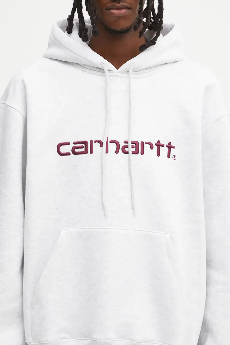 felpa Hooded Carhartt uomo colore grigio con cappuccio I030547.38HXX miniatura 4