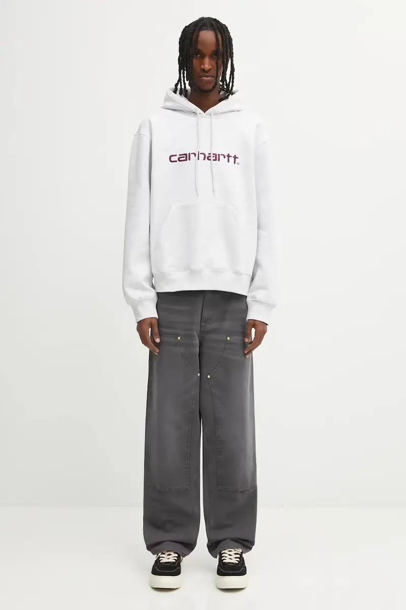 felpa Hooded Carhartt uomo colore grigio con cappuccio I030547.38HXX miniatura 5