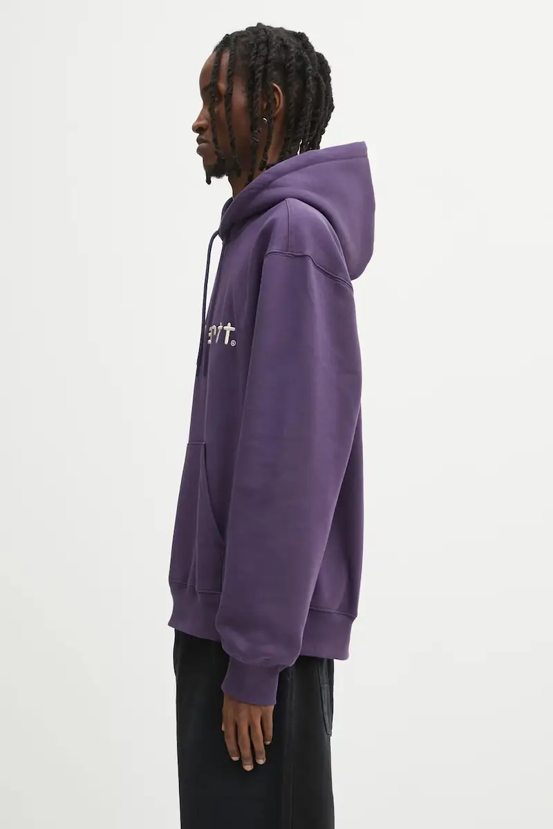 felpa Hooded Carhartt uomo colore violetto con cappuccio con applicazione I030547.38IXX miniatura 2