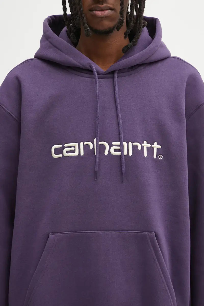 felpa Hooded Carhartt uomo colore violetto con cappuccio con applicazione I030547.38IXX miniatura 4