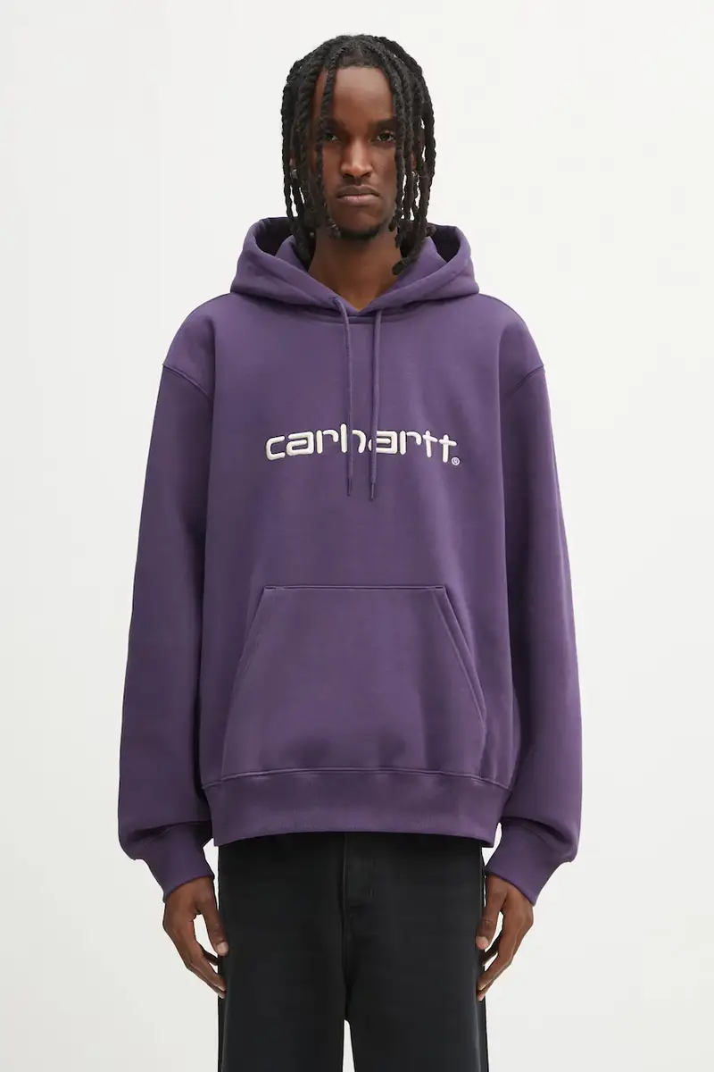 felpa Hooded Carhartt uomo colore violetto con cappuccio con applicazione I030547.38IXX