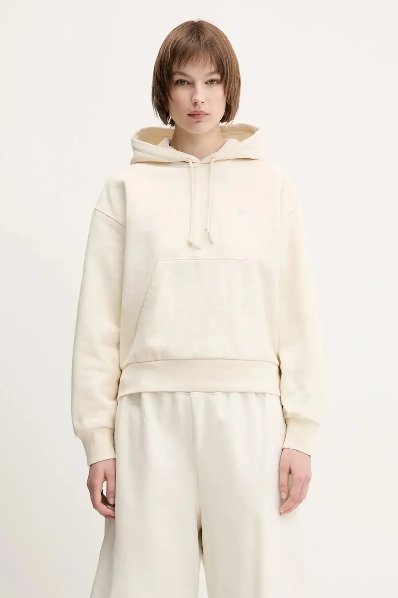 felpa Hooded Casey Sweatshirt donna colore beige con cappuccio I032644