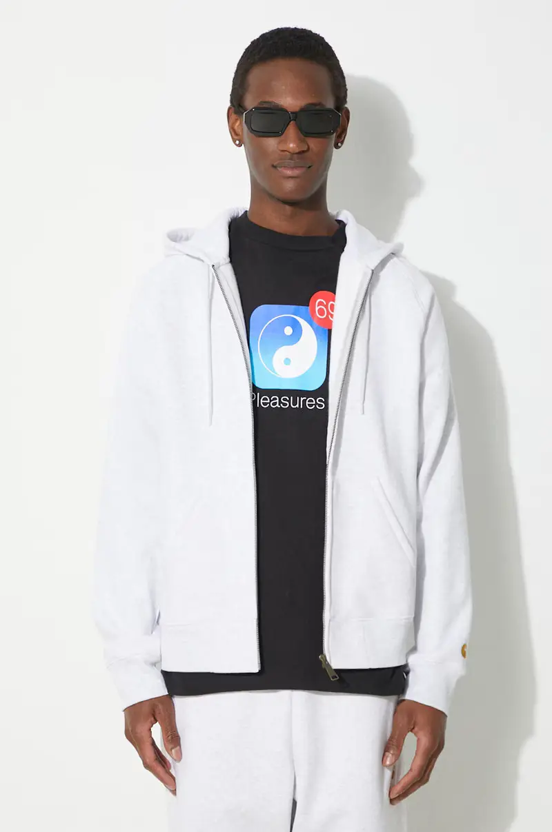 felpa Hooded Chase Jacket uomo colore grigio con cappuccio I033664.00JXX