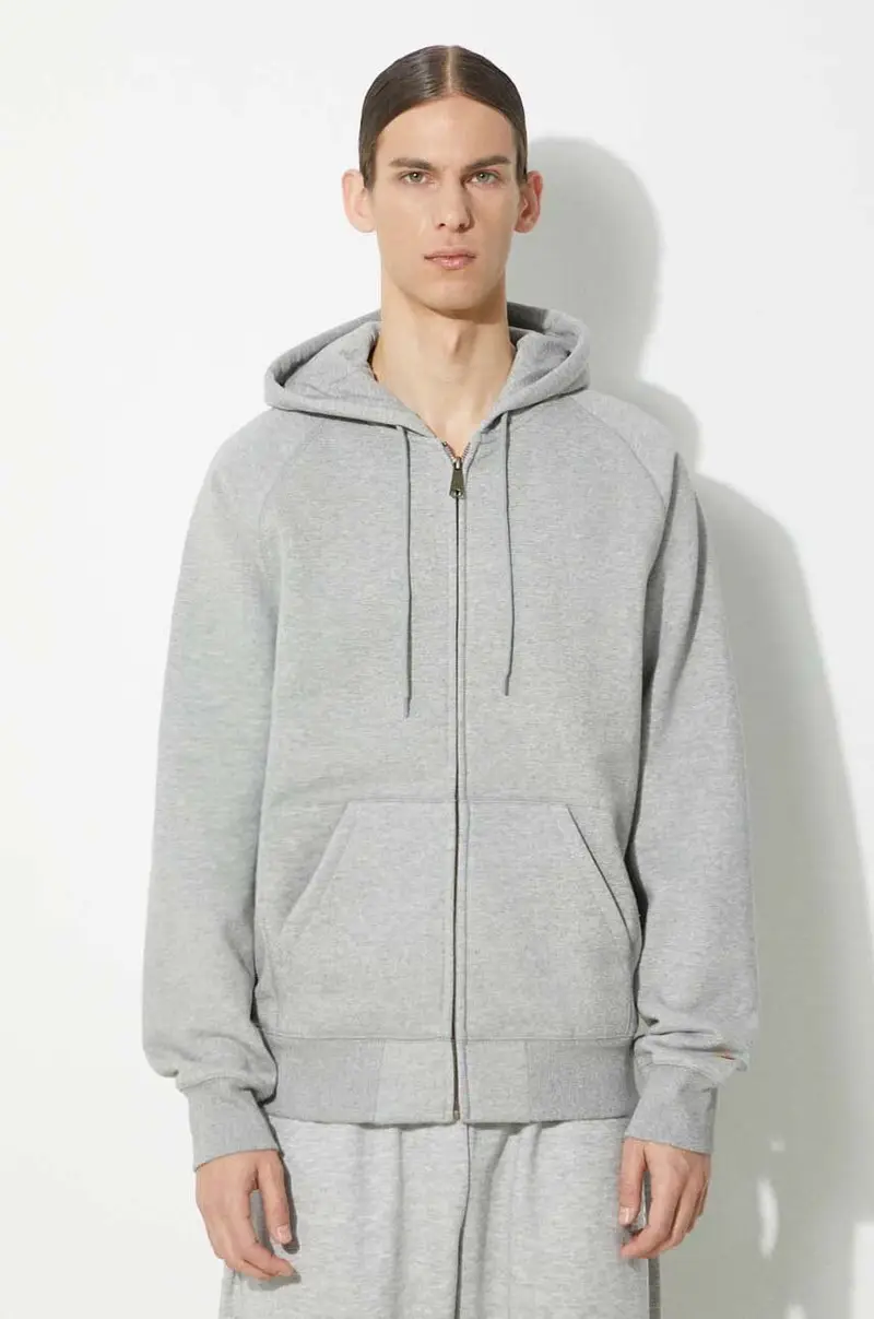 felpa Hooded Chase Jacket uomo colore grigio con cappuccio I033664.00MXX