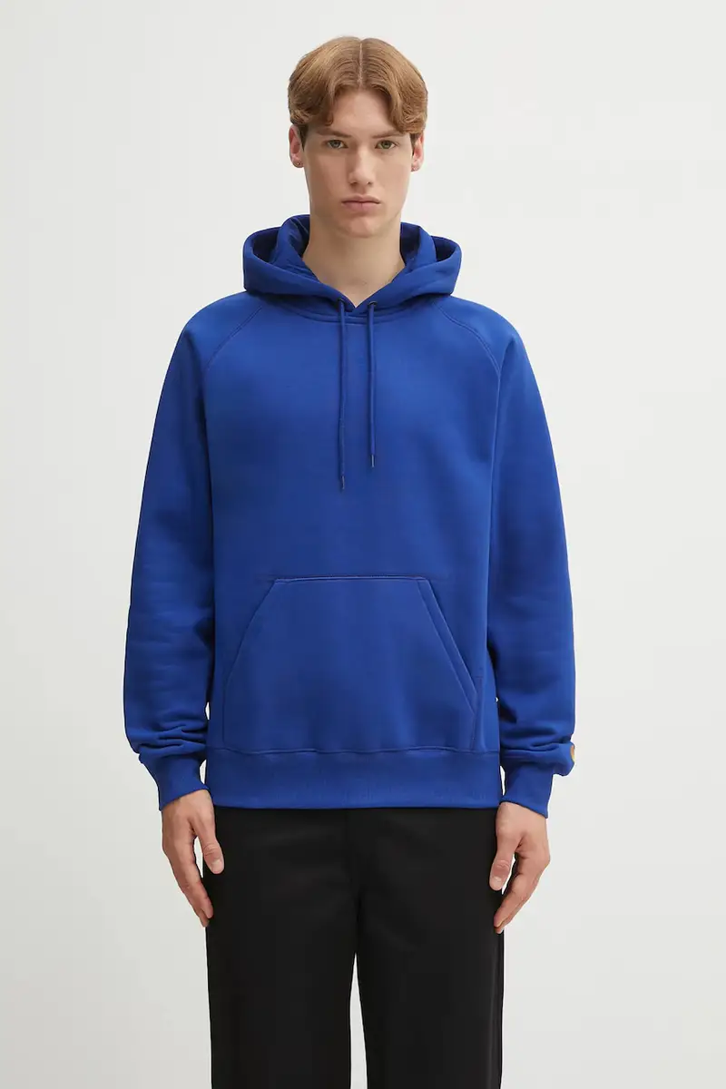felpa Hooded Chase uomo colore blu con cappuccio I033661.30XXX