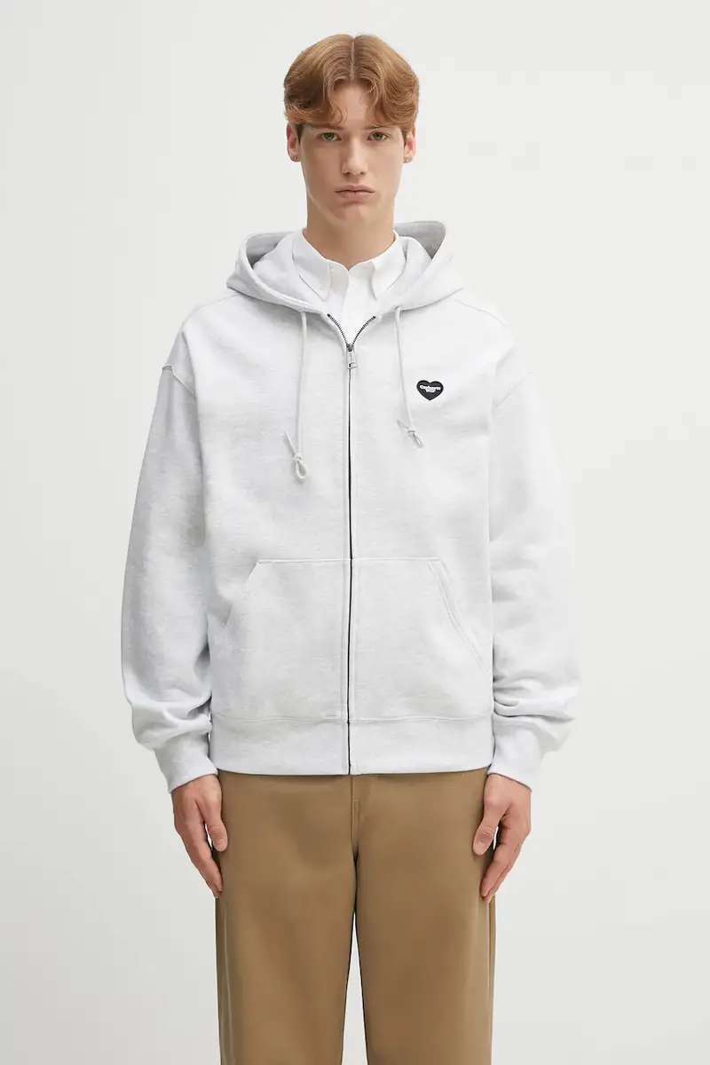 felpa Hooded Heart II Hartt uomo colore grigio con cappuccio con applicazione I035176.482XX miniatura 3