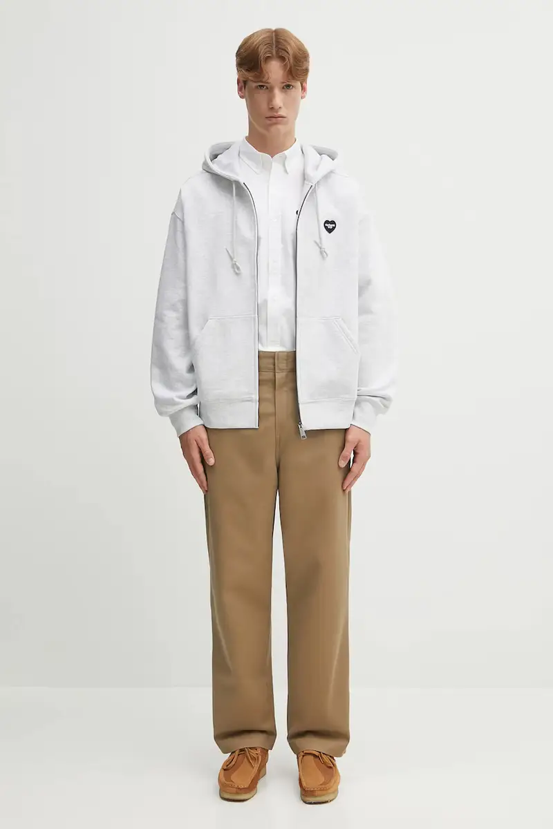 felpa Hooded Heart II Hartt uomo colore grigio con cappuccio con applicazione I035176.482XX miniatura 5