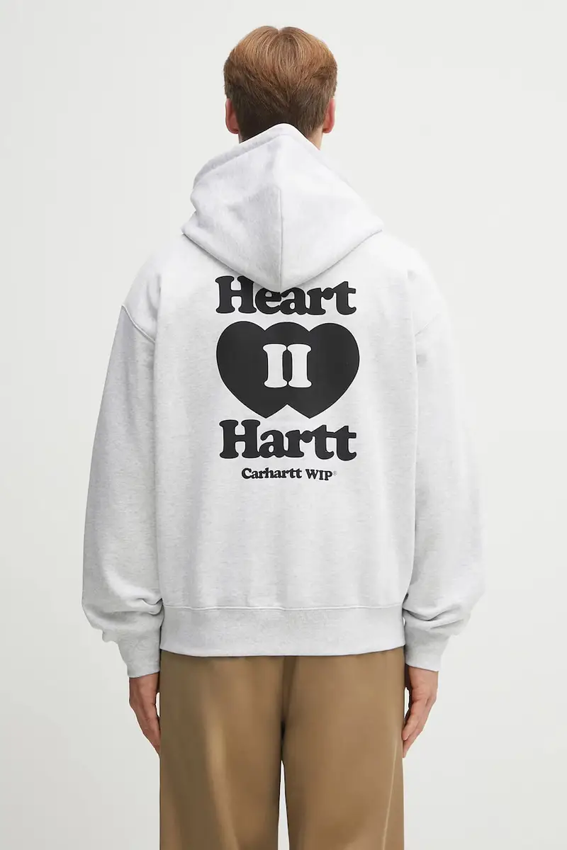 felpa Hooded Heart II Hartt uomo colore grigio con cappuccio con applicazione I035176.482XX