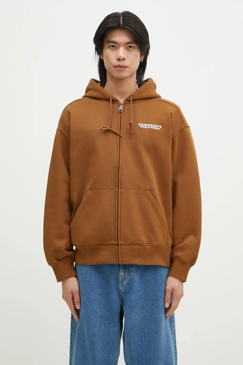 felpa Hooded Runaway Sweat Jacket uomo colore marrone con cappuccio I034414.2IQ06