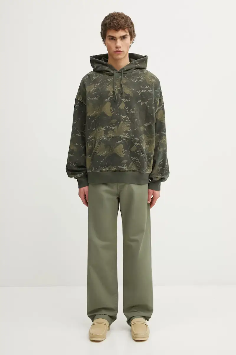 felpa in cotone Hooded Benton Sweat uomo colore verde con cappuccio I034589.38TGD miniatura 5