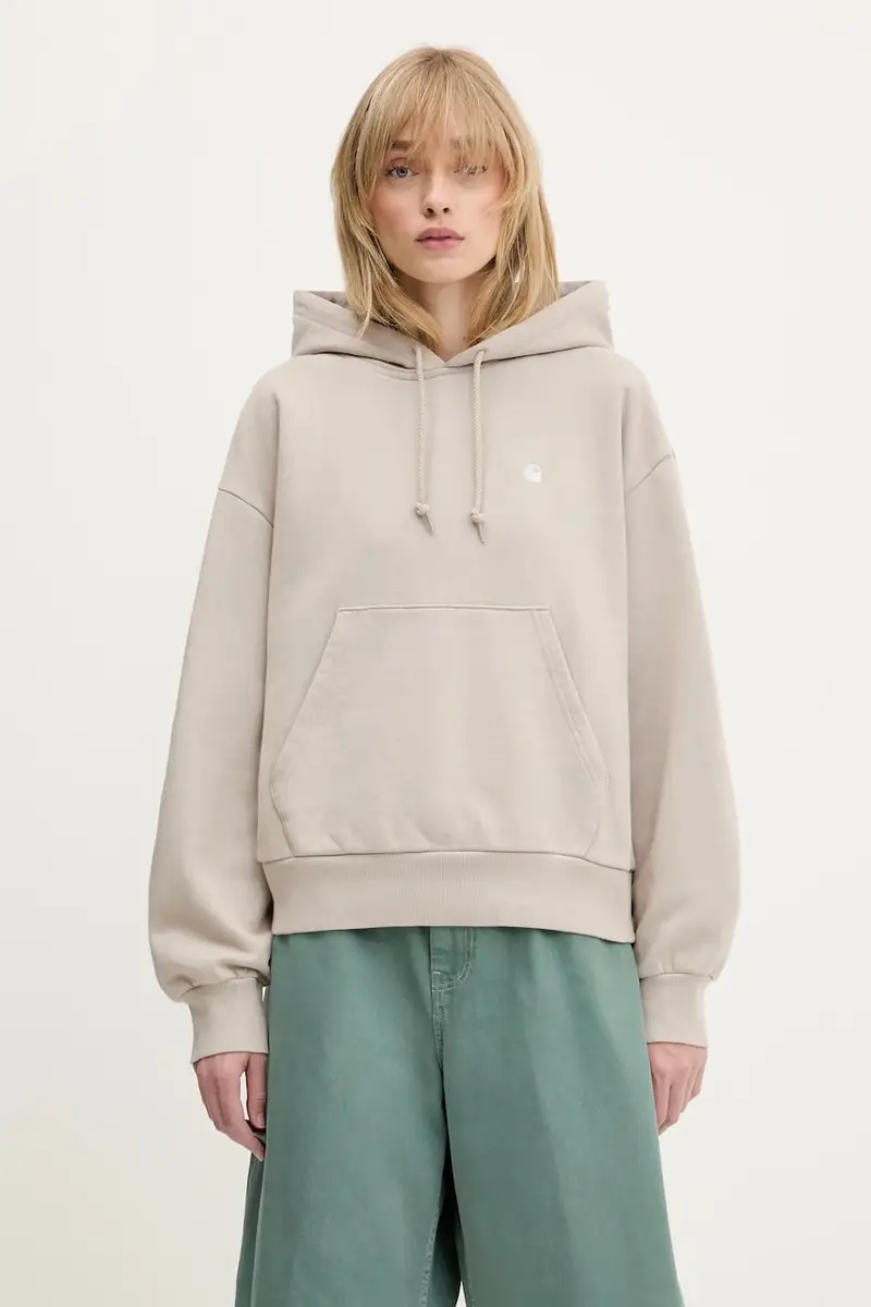 felpa in cotone Hooded Casey Sweatshirt donna colore beige con cappuccio I032644