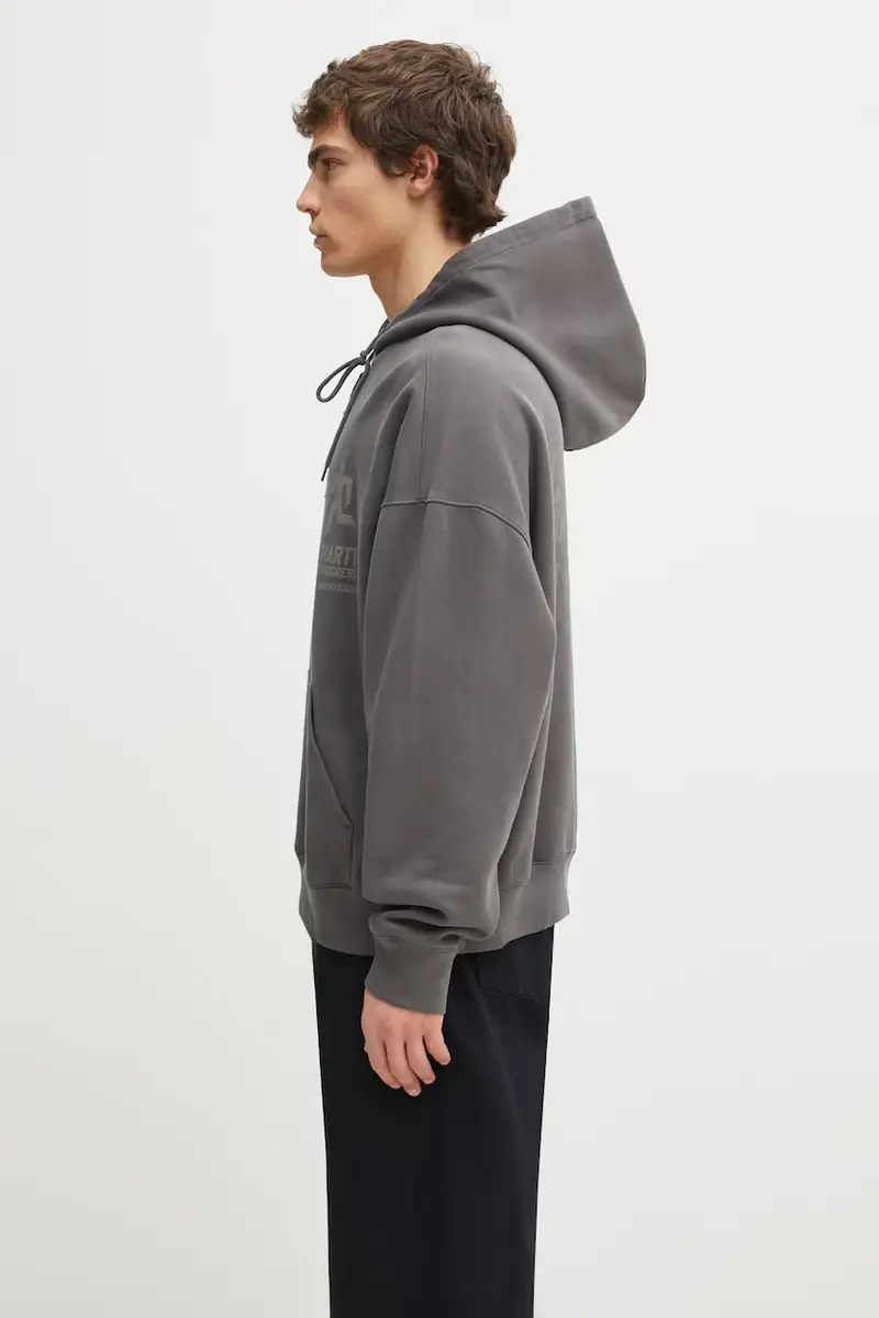 felpa in cotone Hooded Distance Sweat uomo colore grigio con cappuccio I035639.874J miniatura 2
