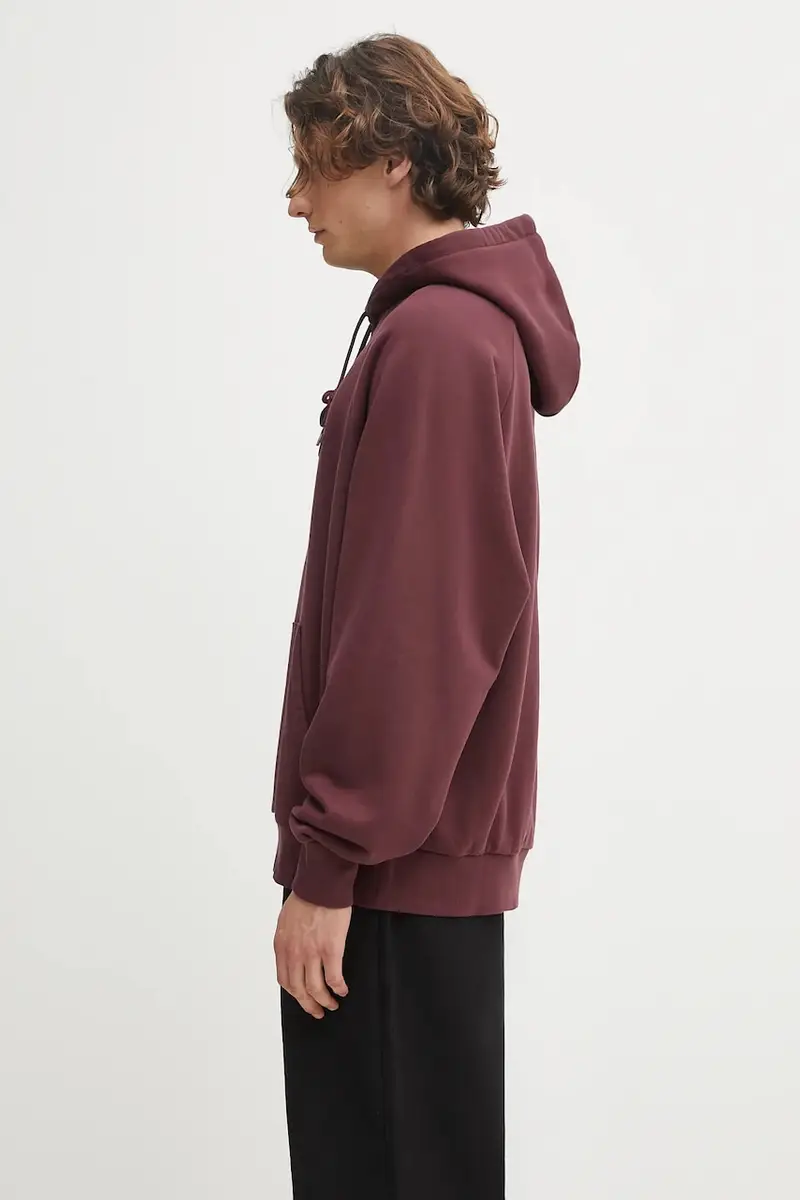 felpa in cotone Hooded Ray Sweat uomo colore granata con cappuccio con applicazione I035640.33KXX miniatura 2