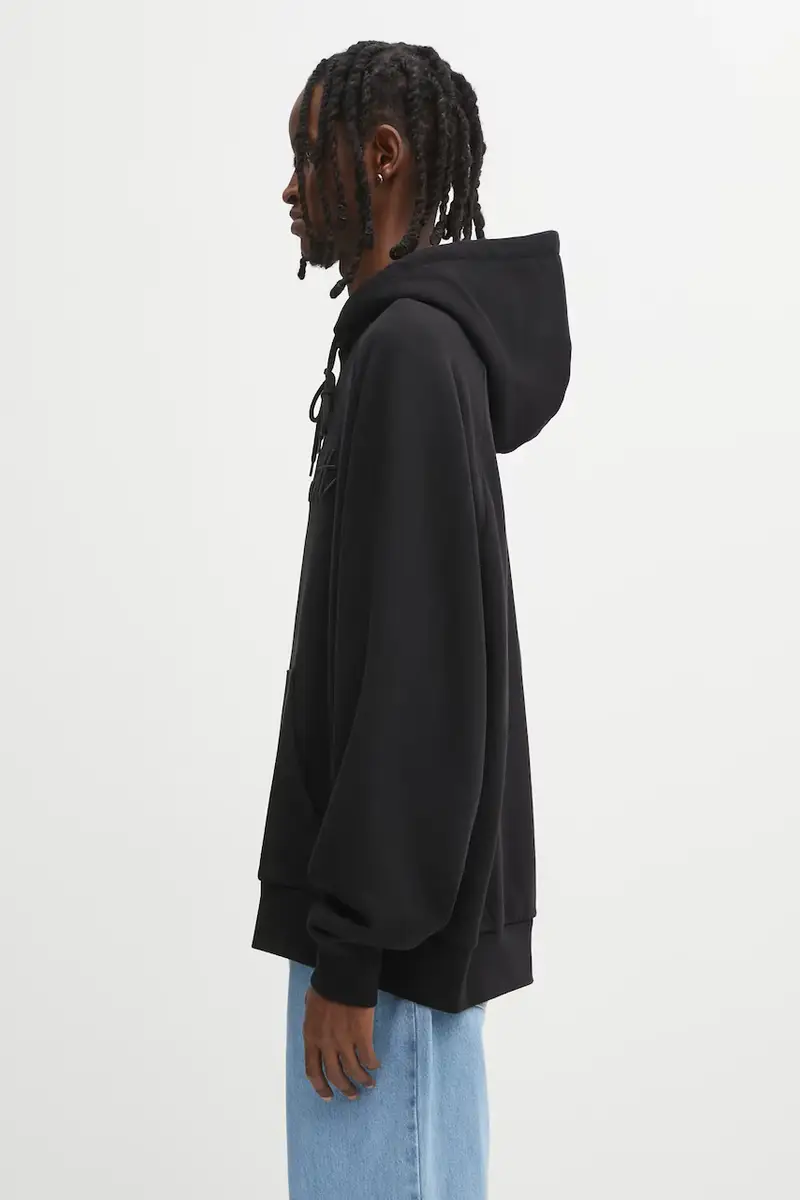 felpa in cotone Hooded Ray Sweat uomo colore nero con cappuccio con applicazione I035640.89XX miniatura 2