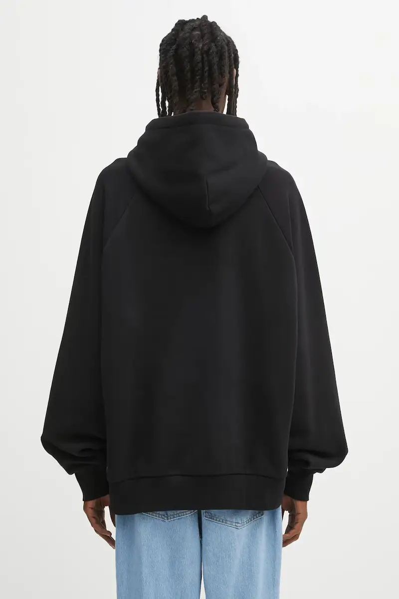 felpa in cotone Hooded Ray Sweat uomo colore nero con cappuccio con applicazione I035640.89XX miniatura 3