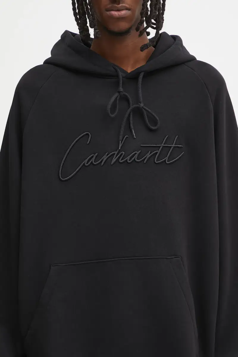 felpa in cotone Hooded Ray Sweat uomo colore nero con cappuccio con applicazione I035640.89XX miniatura 4