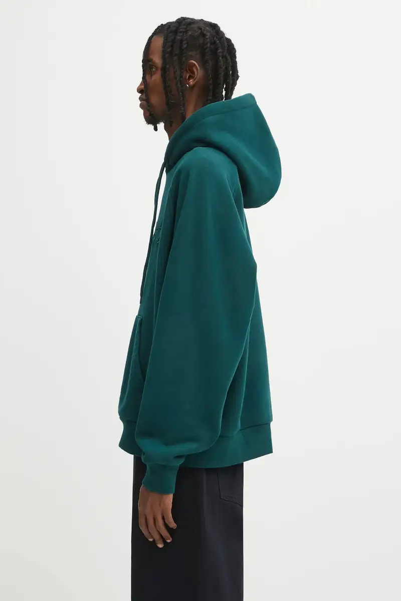 felpa in cotone Hooded Ray Sweat uomo colore verde con applicazione I035640.05AXX miniatura 2