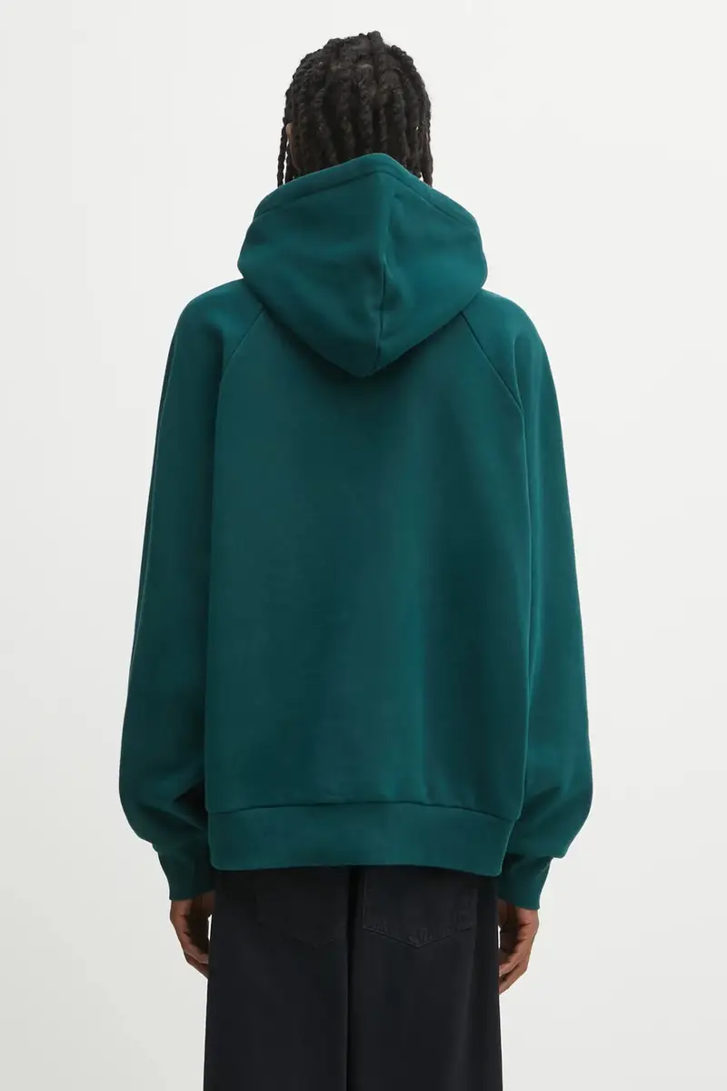 felpa in cotone Hooded Ray Sweat uomo colore verde con applicazione I035640.05AXX miniatura 3