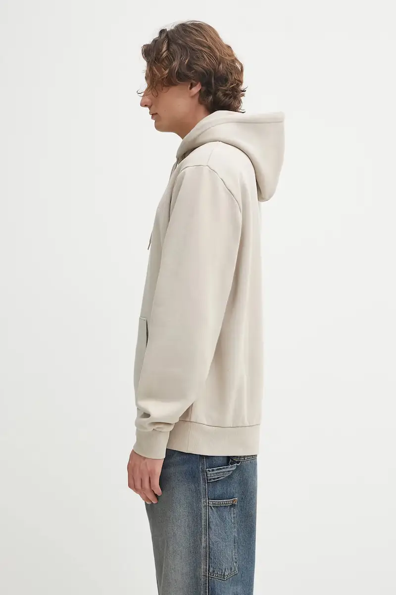 felpa in cotone Hooded Script Embroidery Sweat uomo colore beige con cappuccio I035392.2W1XX miniatura 2