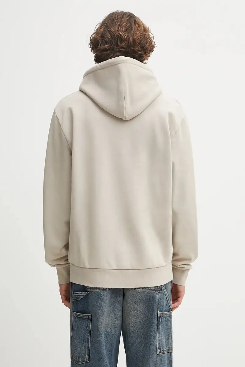 felpa in cotone Hooded Script Embroidery Sweat uomo colore beige con cappuccio I035392.2W1XX miniatura 3
