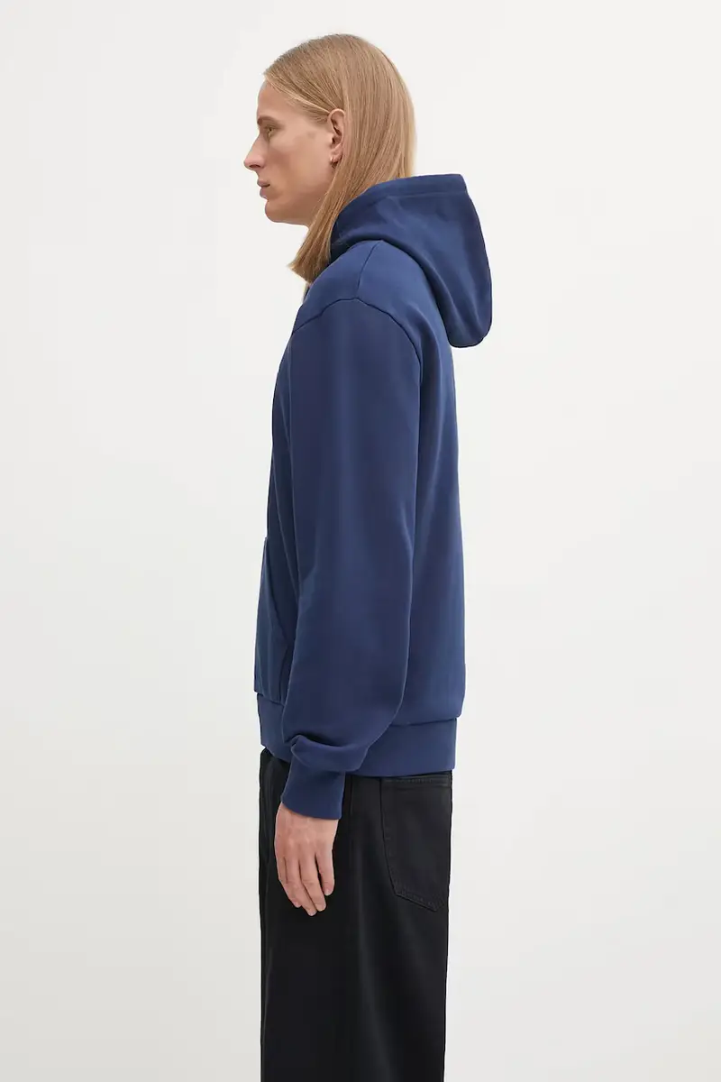 felpa in cotone Hooded Script Embroidery Sweat uomo colore blu con cappuccio I035392.3CCXX miniatura 2