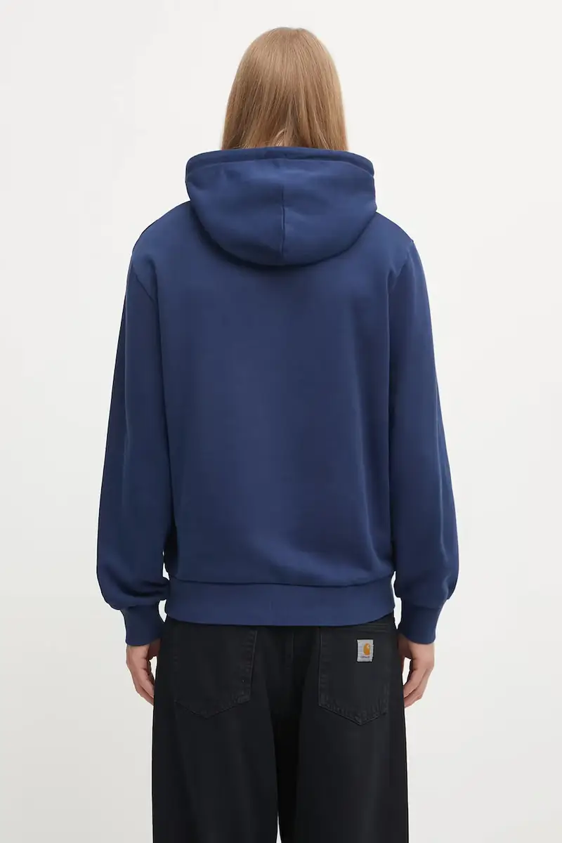 felpa in cotone Hooded Script Embroidery Sweat uomo colore blu con cappuccio I035392.3CCXX miniatura 3