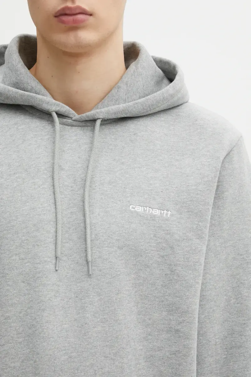 felpa in cotone Hooded Script Embroidery Sweat uomo colore grigio con cappuccio I035392.00DXX miniatura 4