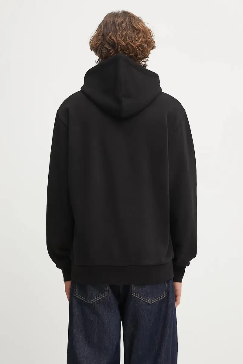 felpa in cotone Hooded Script Embroidery Sweat uomo colore nero con cappuccio con applicazione I035392.0D2XX miniatura 3