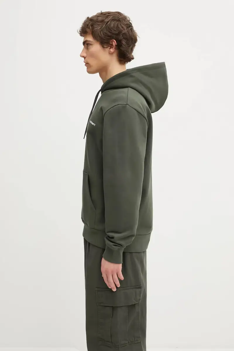 felpa in cotone Hooded Script Embroidery Sweat uomo colore verde con cappuccio I035392.3CDXX miniatura 2