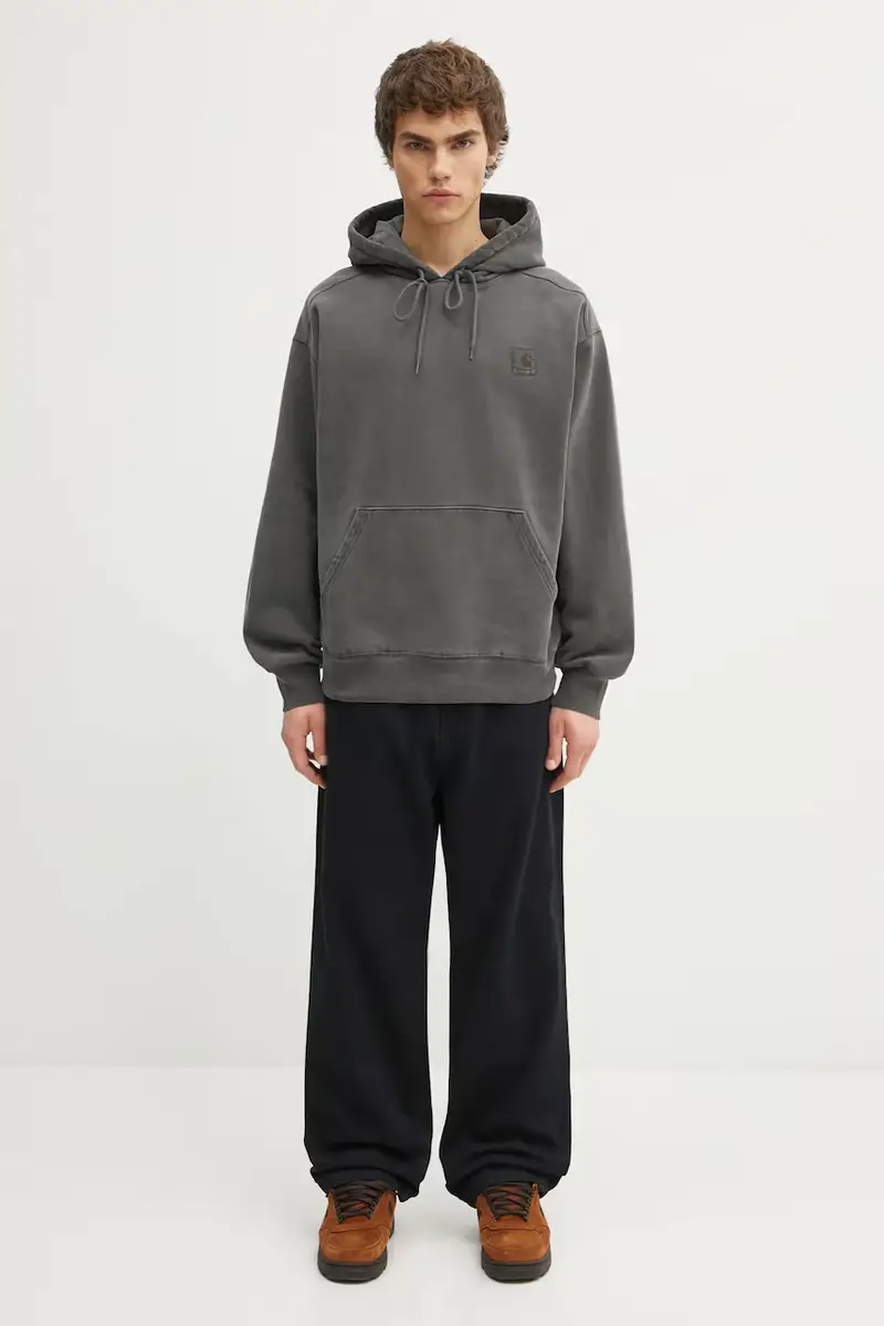 felpa in cotone Hooded Vista Sweat uomo colore grigio con cappuccio I029523.89GD miniatura 5