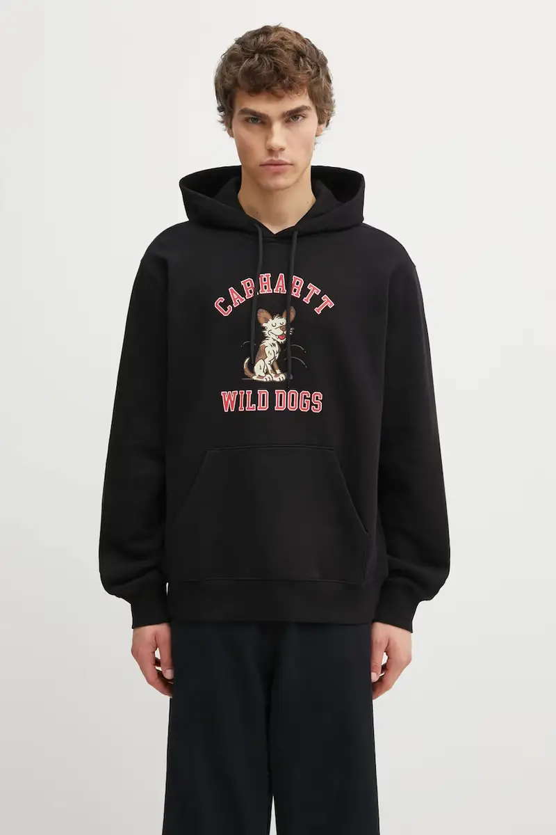 felpa in cotone Hooded Wild Dog Sweat uomo colore nero con cappuccio I035625.89XX