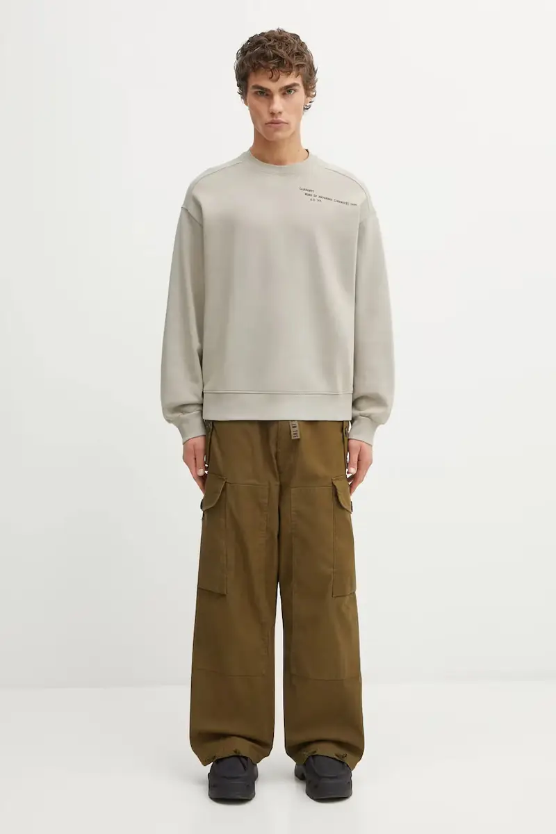 felpa in cotone Punched Sweat uomo colore beige I036039.3GEXX miniatura 5