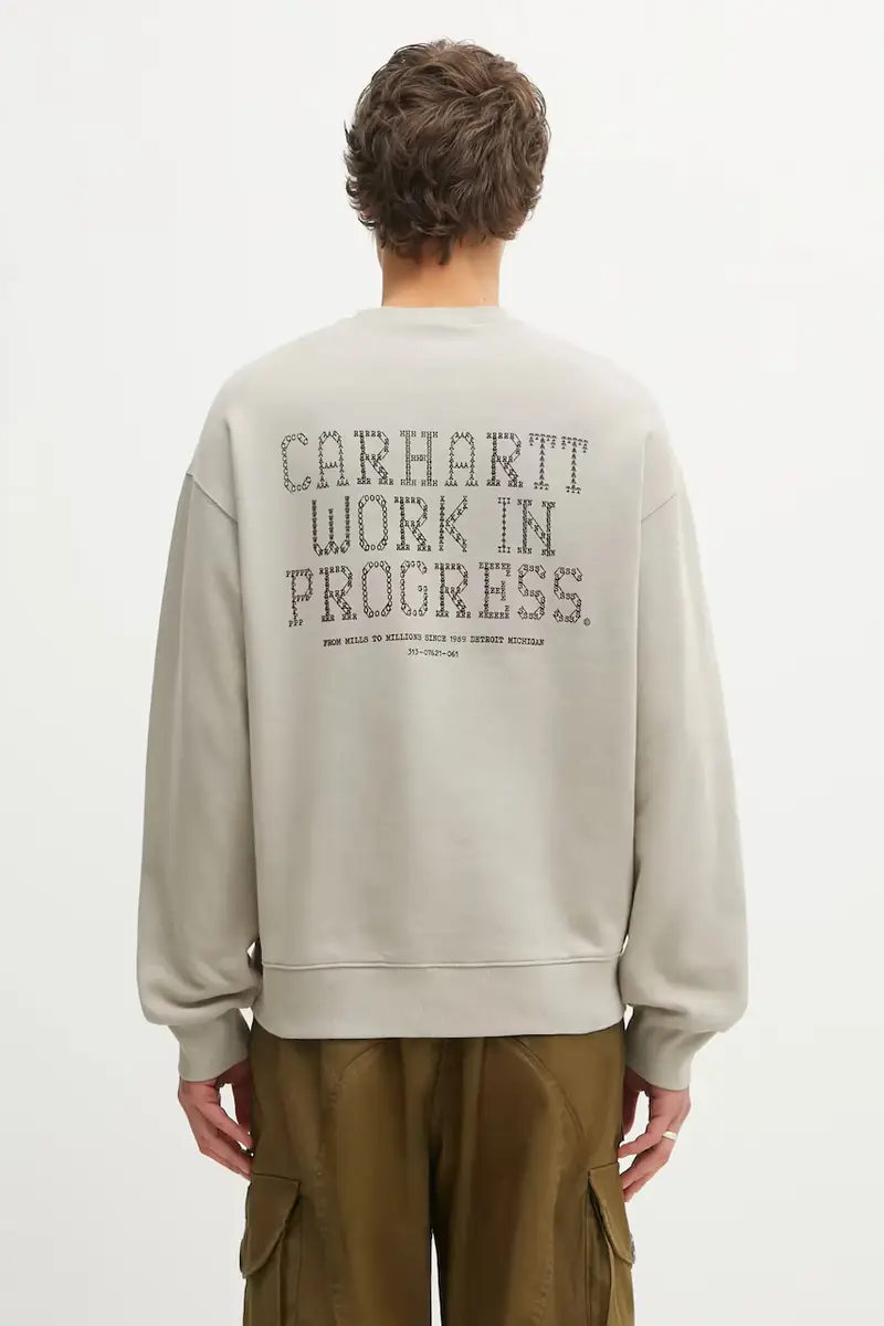 felpa in cotone Punched Sweat uomo colore beige I036039.3GEXX