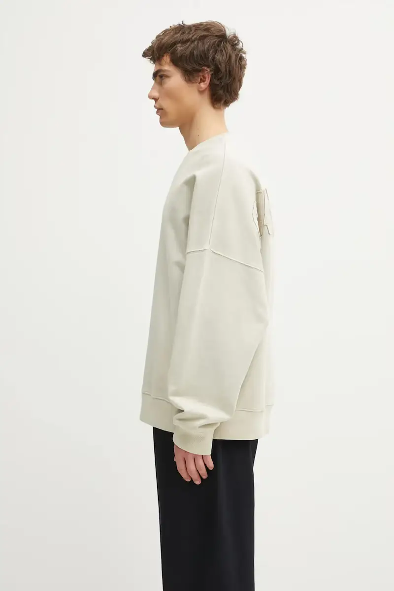 felpa in cotone RGGD Sweat uomo colore beige con applicazione I035636.2LPGD miniatura 2