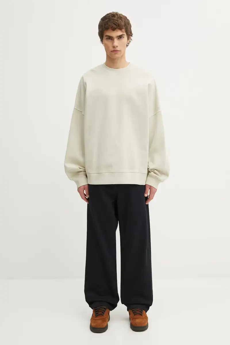 felpa in cotone RGGD Sweat uomo colore beige con applicazione I035636.2LPGD miniatura 5