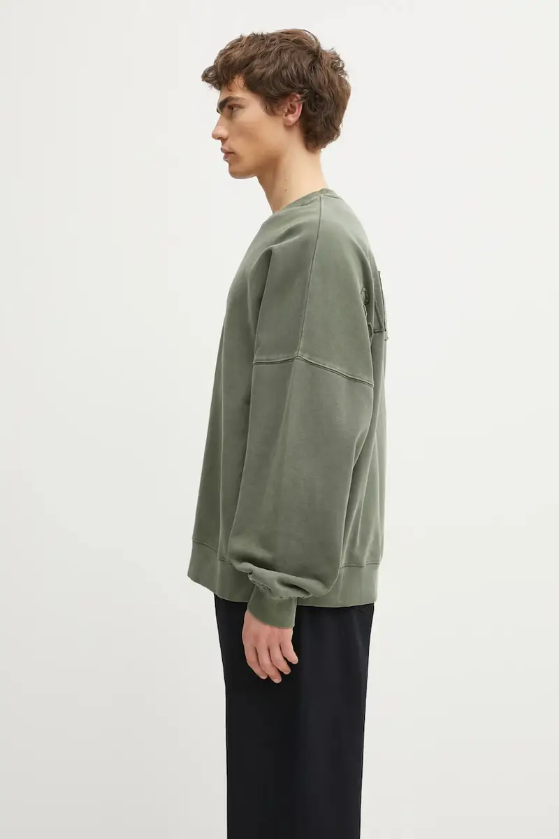 felpa in cotone RGGD Sweat uomo colore verde con applicazione I035636.2ZXGD miniatura 2