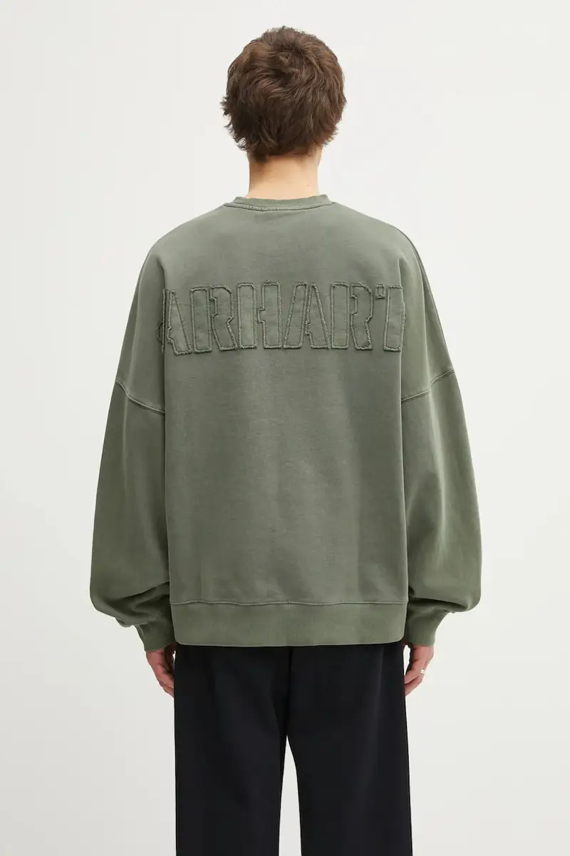 felpa in cotone RGGD Sweat uomo colore verde con applicazione I035636.2ZXGD