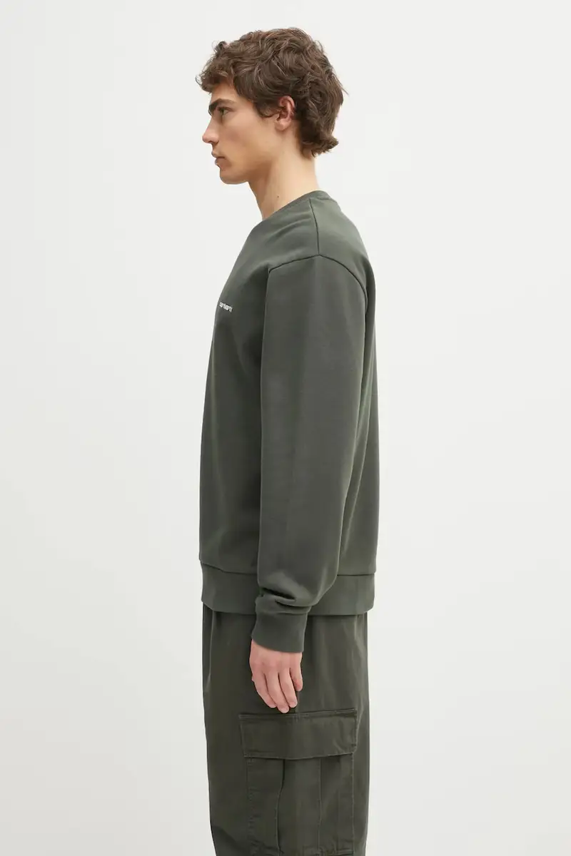 felpa in cotone Script Embroidery uomo colore verde I034496.3CDXX miniatura 2