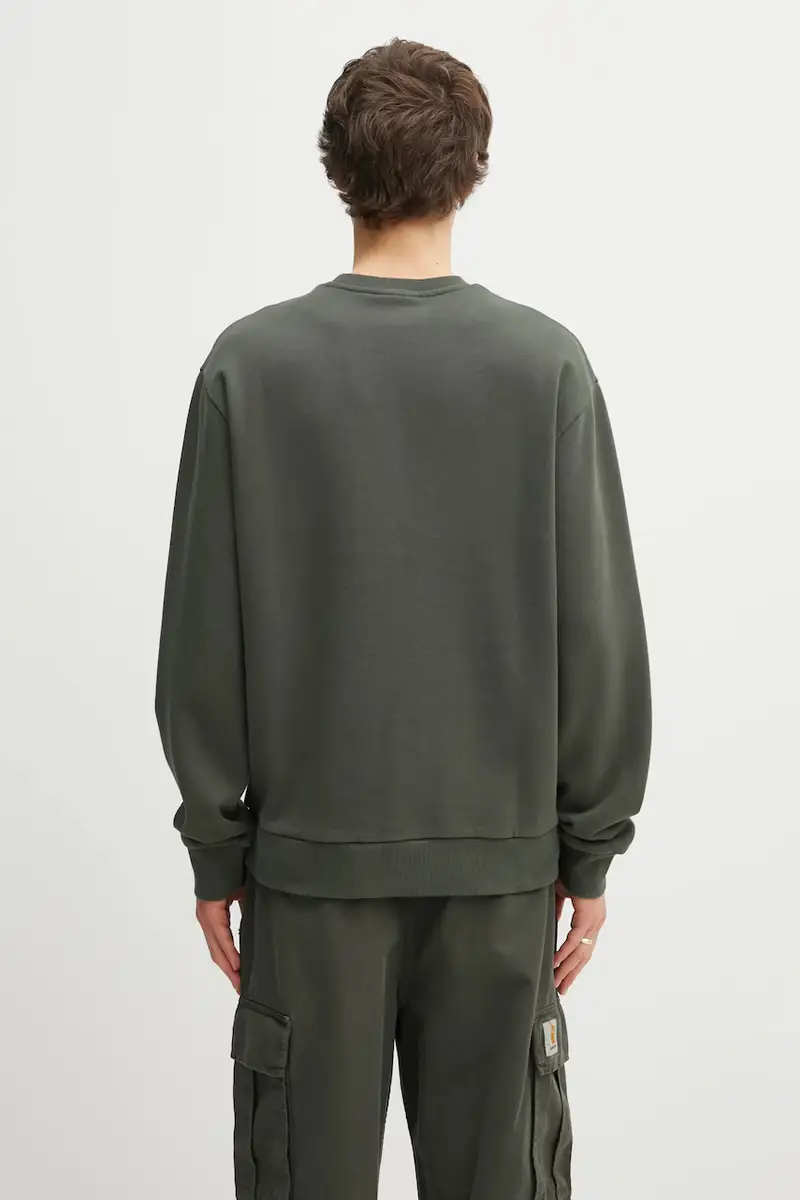 felpa in cotone Script Embroidery uomo colore verde I034496.3CDXX miniatura 3