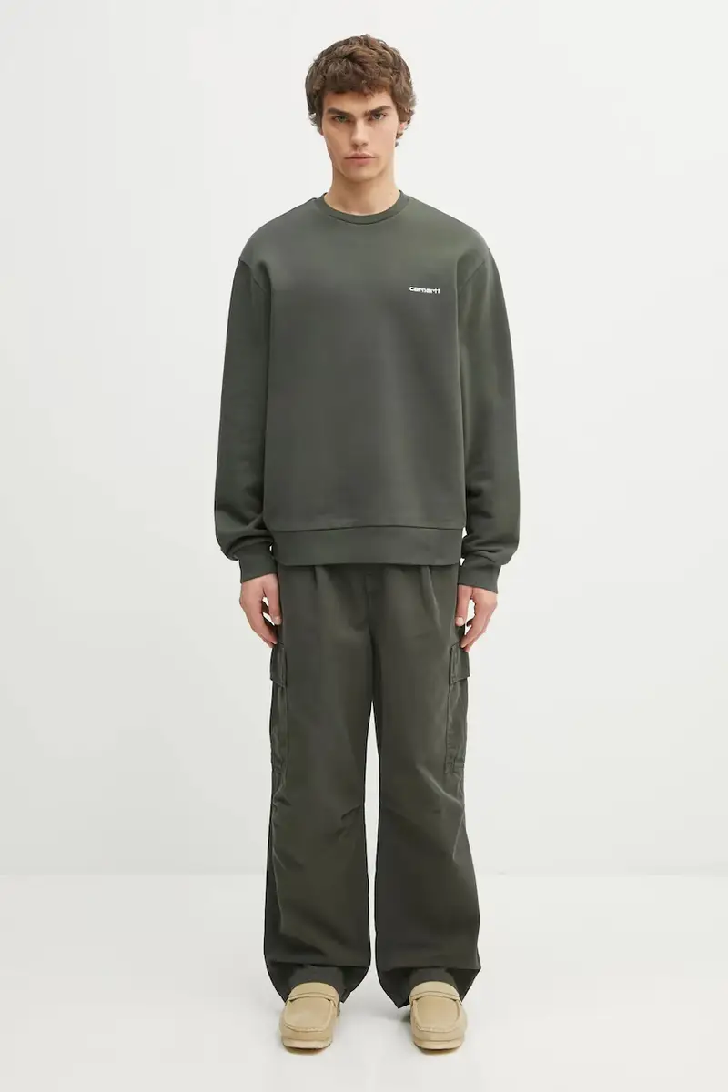 felpa in cotone Script Embroidery uomo colore verde I034496.3CDXX miniatura 5