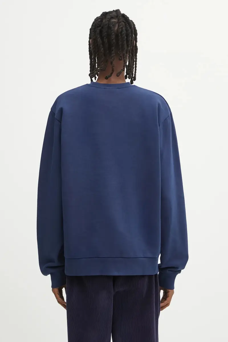 felpa in cotone Script Embroidery uomo I034496.3CCXX Blu navy miniatura 3