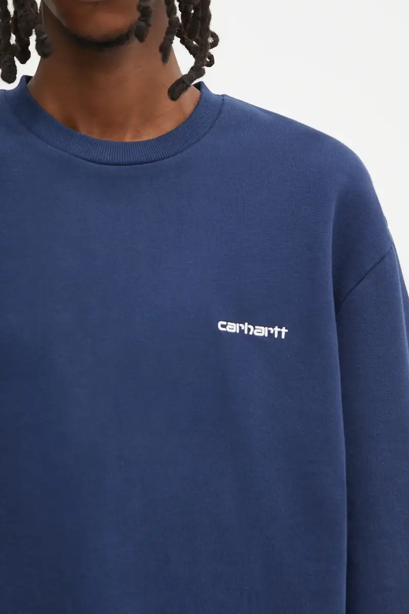 felpa in cotone Script Embroidery uomo I034496.3CCXX Blu navy miniatura 4